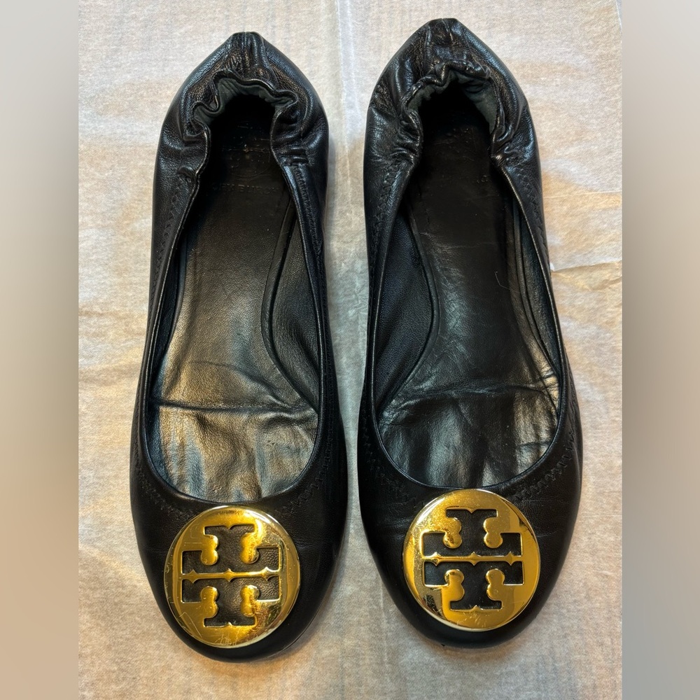 Tory Burch Reva Leather Ballet Flats